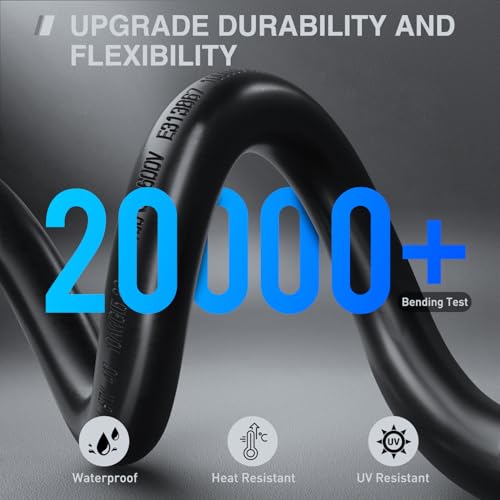Image of Nilight 30 Amp 25FT Generator Extension Cord 3 Prong Shore Power Cords with Locking Waterproof NEMA L5-30P L5-30R Cable Heavy Duty 10AWG ETL Listed for RV Marine Boat Generators Outdoor Use