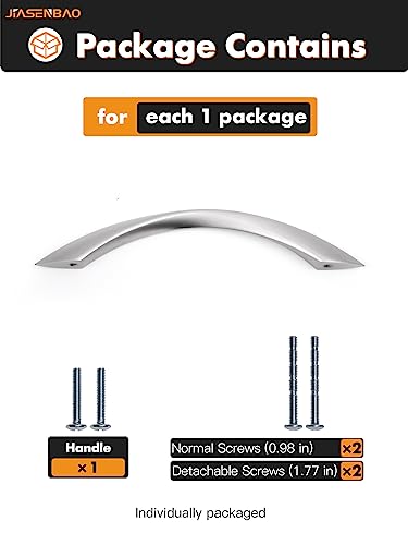 Image of Brushed Nickel Cabinet Pulls 5 Inch Arch Twisted Silver Handles Drawer Kitchen Cupboard Bathroom Dresser Cabinet Hardware Zinc Alloy 20 Pack