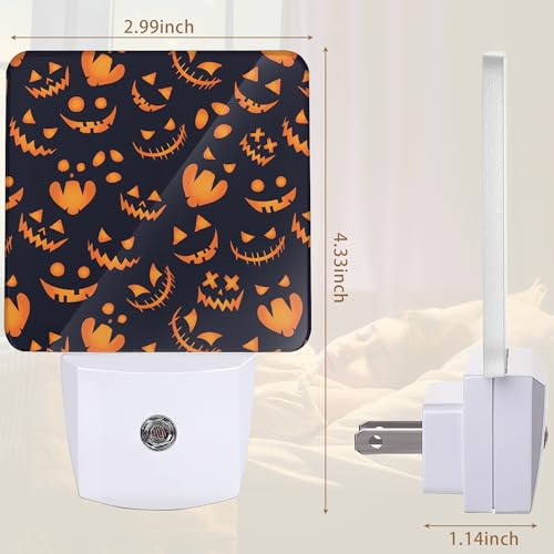 Image of YASHILAIYA Halloween Night Light,Horror Pumpkin Night Lights Plug into Wall LED Dusk to Dawn Light Sensors Indoor Home Decor NightLights for Bedroom Bathroom Stairs Hallway for Girls Women