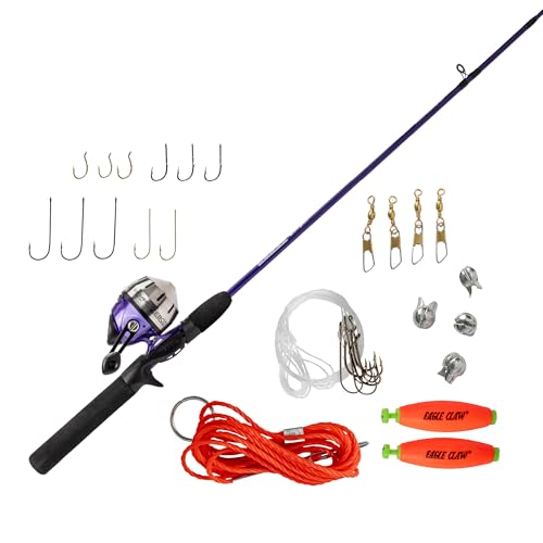 Caña de pescar Zebco 202 Spincast con hilo de 10 lbs para evitar enredos