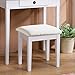 Roundhill Furniture Moniya White Wood Vanity Table and Stool Set (3415WH) Medium