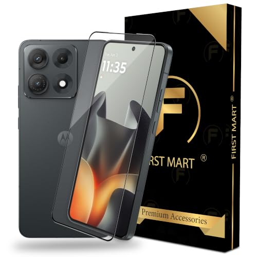 Image of FIRST MART Tempered Glass for Motorola Edge 70 Max, 9H Full-Glue Screen Protector, 3D Edge-to-Edge, HD Clear, Oleophobic, Case-Friendly, Bubble-Free| Black