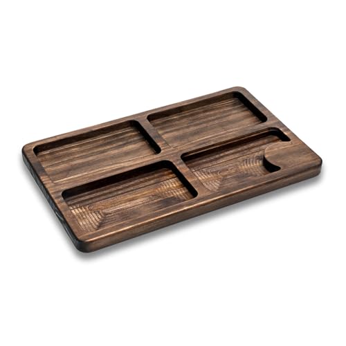 Bandeja de Madera Artesanal para Servir Aperitivos, Quesos o como Vaciabolsillos | Hecha a Mano en España | Pino Natural con Aceite Alimentario | Decoración Rústica para Hogar y Oficina | MMWOODDESIGN