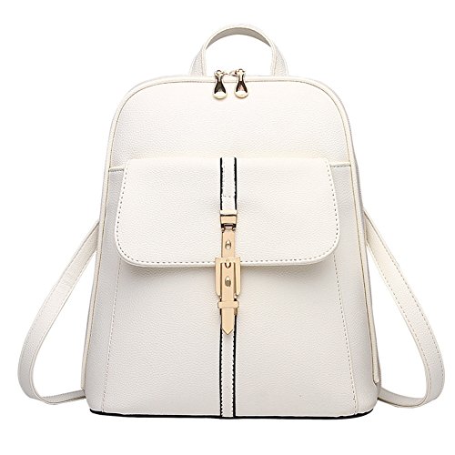 MISSMAO Femme Sac Imperméable à l'Eau Mini Sac à Dos Sac à Bandoulière Fourre-Tout Blanc