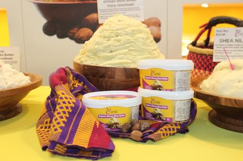 3CAYG Raw Organic Ivory Shea Butter 5LB Pail for Skincare and DIY