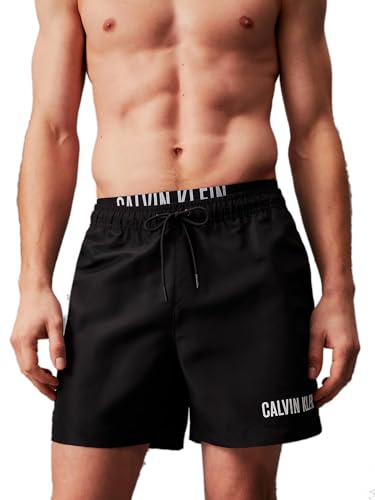 Calvin Klein Herren Badeshorts Medium Double Mittellang, Schwarz (Pvh Black), M