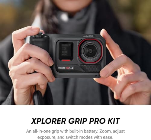 Image of Insta360 Ace Pro 2 Flash Print Bundle 128GB- 8K Waterproof Action Camera Co-Engineered with Leica, 1 /1.3 inch Sensor, Dual AI Chip, Leading Low Light, Xplorer Grip Pro Kit for Street Photography