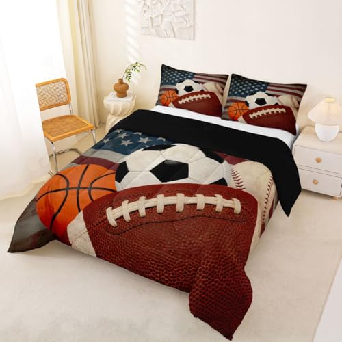 Image of Feelyou Boys Sports Comforter Set Full Size for Kids Boys Girls