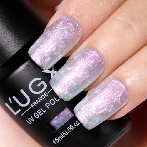 L'UGX Pearl Gel Polish 15ML Aurora Iridescent Gel Nail Polish Mermaid Shimmer Glazed Donut