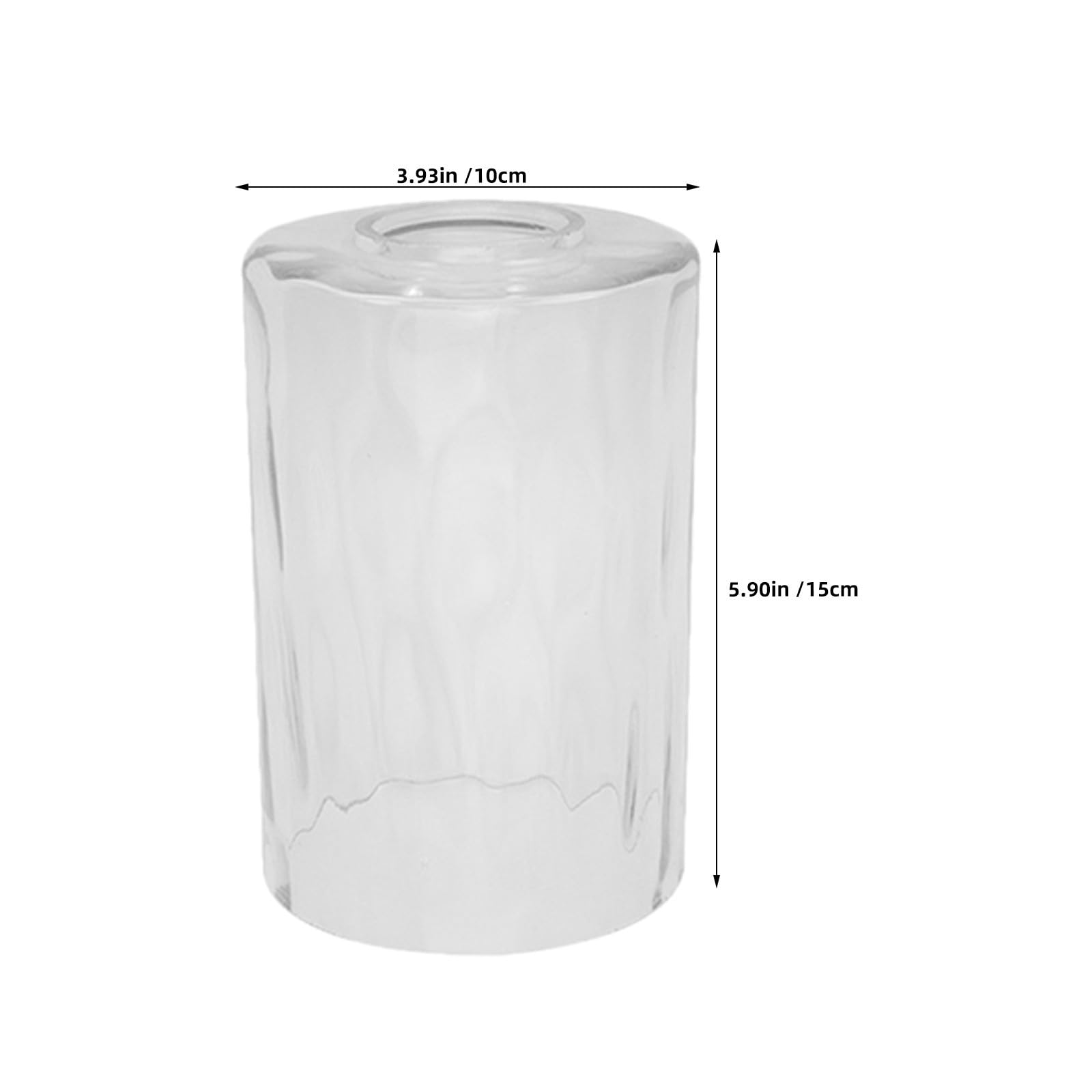 TOPBATHY 3 Pezzi Paralume in Vetro E27 Martellato per Lampada a Sospensione | Leggero e Resistente al Calore, Diffusione Uniforme della Luce, Cilindrico 1-5/8, per Ufficio e Camera