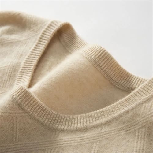 Men's Crewneck Cashmere Sweater Long Sleeve Pullover Casual Knit Texture Classic Jumpers Tops3