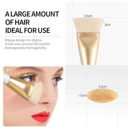 DUcare Contour Brush, Flat Top & Oval Head Face Contouring Brush For Blending & Buffing, Multi-Purpose Face Makeup Brushes for Liquid Foundation/Cream/Facial Mask — view 6