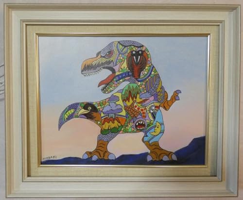 絵画 肉筆手描き 油彩 ジミー大西「竜」サイン F6サイズ 額装済みのサムネイル