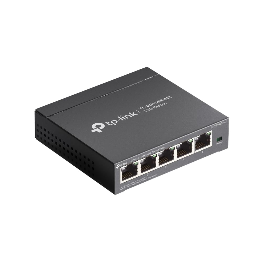 TP-Link Switch desktop multi-gigabit a 5 porte 2,5 G, tutte le porte 2,5 G, connessioni super veloci, QoS, senza ventola, adatto per NAS/server/AP/NVR/video 4K, plug & play, involucro metallico