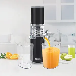 Borosil Easy Juice Cold Press Slow Juicer, Portable Slow Juicer, Compact Design, Less Oxidation, For Fresh Fruits & Vegetables, 130 W, 130 Watt