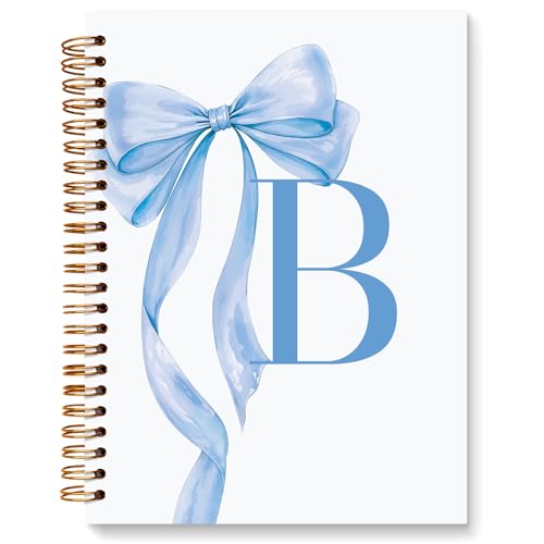 Carnet personnalisé avec nœud bleu et monogramme B JXREQ Coquette