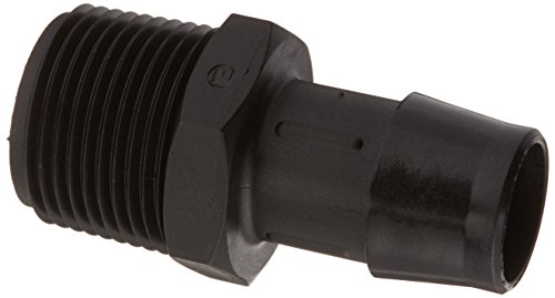 Eldon James A12-12GFBN Glass Filled Black Nylon Adapter Fitting, 3/4-14 NPT to 3/4