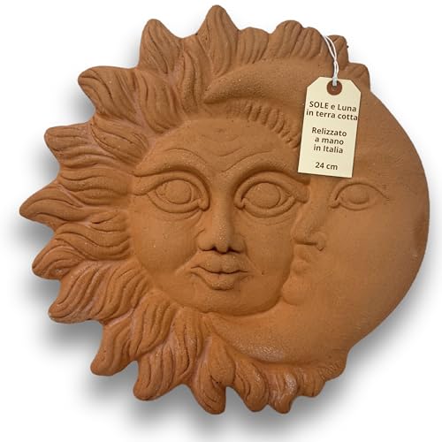 Toocook Handgefertigte Terrakotta-Sonne für Garten- und Hausdekor, einzigartige wetterfeste Dekoration (Sole e Luna) Toocook Handgefertigte Terrakotta-Sonne für Garten- und Hausdekor, einzigartige wetterfeste Dekoration (Sole e Luna)
