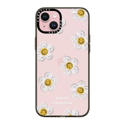 CASETiFY �R���p�N�g iPhone 15 Plus �P�[�X [MIL�K�i���� (2x MIL-STD-810G) / 1.2m����̗����e�X�g���N���A] - Daisy by Katie-s Collective - �N���A �u���b�N