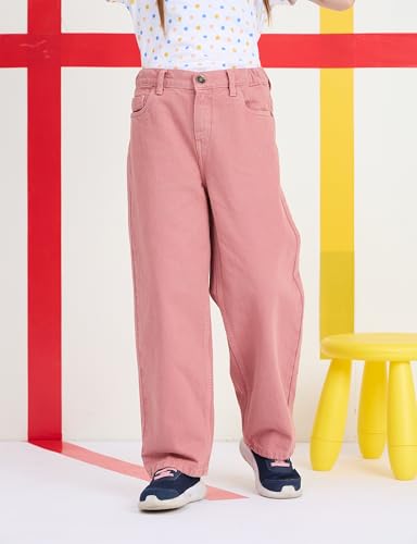 Image of Amazon Brand - Symbol Girls Cotton Wide Leg Fit Jeans | Casual Denim | Age 6-14 Years