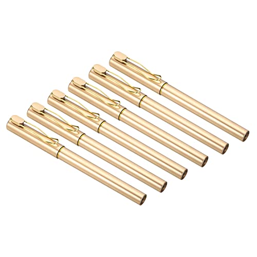 Stylos roller encre gel noire PATIKIL 0.5mm, lot de 12 fournitures de bureau dorées avec capuchon