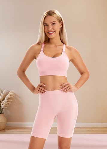 Image of Angelhood Nursing Bras for Breastfeeding, Criss-Cross Back Nursing Sports Bra, Low Impac Support Yoga Maternity Bras