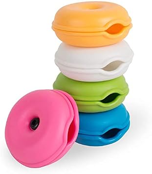 Cord Keeper Cable Wrap Winder 5 Packs Earbuds Headphone Holder Box Tangle-Free Power Cord Shortener Organizer Cable Reel Storage Case Turtle Shell Lightening Cable Manage Case with 5 Colors by WeGo