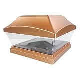 iGlow 1 Pack Copper Outdoor Garden 6 x 6 Solar SMD LED Post Deck Cap Square Fence Light Landscape PV