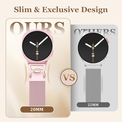 Adorve Metal Strap Compatible with Galaxy Watch 9/8 Band 40mm 44mm, Galaxy Watch 8 Classic Band 46mm, Milanese Magnetic No Gap Strap for Samsung Watch Bands for Women with Unique Design by Adorve - Used condition - Image 8