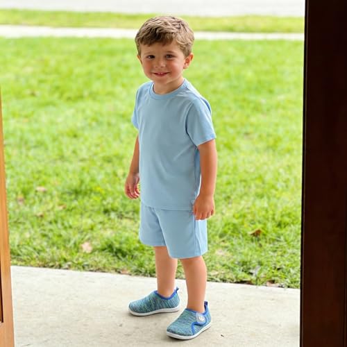 Image of FEETCITY Toddler Walking Shoes Slip On Toddler Shoes Boys Girls Kids Sports Sneakers Casual School Shoes Barefoot Shoes