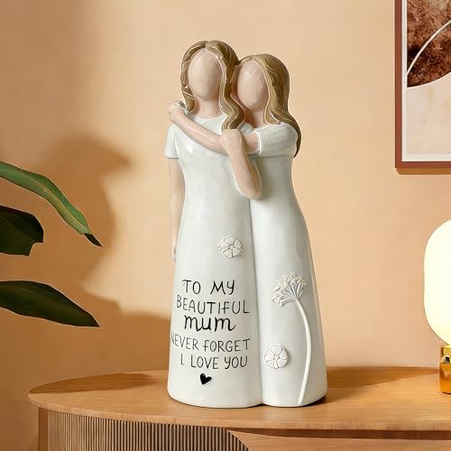 Figura decorativa madre e hija en resina miniatura 3