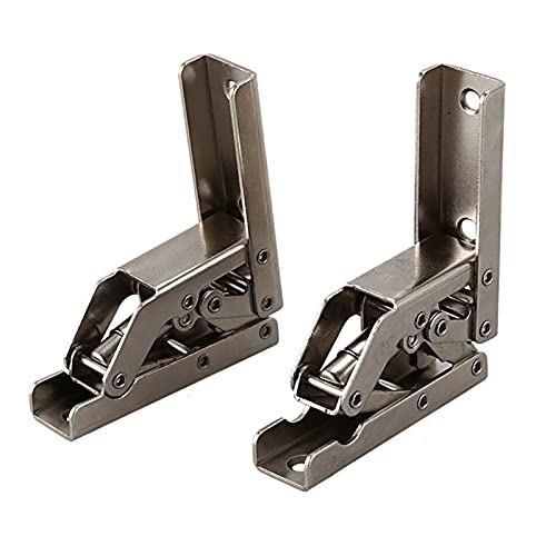 UNEGRS Hidden Hinges,Cabinet Hinges,Cabinet Hinges,Hidden Hinges,2Pcs 90 Degree Folding Hinge Simple Installation Conversion 180 Degree Table Support Sheet Concealed Flap Hinge (Color : Silver)
