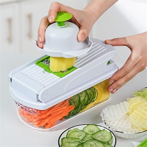 Compact and Efficient Vegetable Cutter with 7 Blades for Slicing, Dicing, and Grating in Your Kitchen (Gray) - Image 5