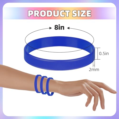 24 Pieces Silicone Bracelets 12 Colors/Black/Yellow/Orange/Bule/Purple/Green, Rubber Wrist Bands for Even3
