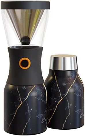 Asobu Coldbrew Portable Cold Brew Coffee Maker With a Vacuum Insulated 1 Liter Stainless Steel 18/8 Travel Carafe Bpa Free (Midnight Marble)