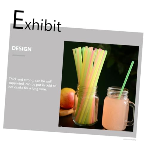 Abaodam 300 pitillos desechables plásticos fluorescentes 25cm miniatura 3