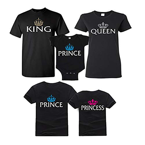 Matching Royal Family Shirts Prince Princess Queen and King Color Black