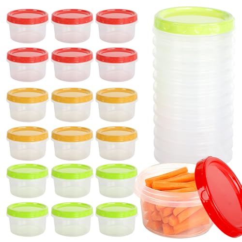 Gykutix 18 Pcs Tapers para Comida Hermetico, 250ML Redondo Contenedores de Alimentos PequeñOs con Tapa, A Prueba de Fugas, para Almuerzos, Meriendas, Organización de Cocina y Conservación