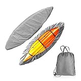 NC Kayak Cover Waterproof Storage Dust Protection Sunscreen Cover Protective Cover Suitable for Canoes, Kayaks and Fishing Boats Silver Suitable for8.5-9.8ft Kayaks