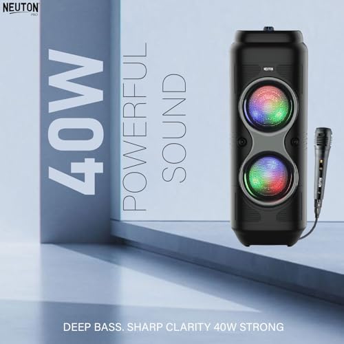 Image of Vibe Trolley Bluetooth Speaker with Wireless Mic | 1800mAh Battery | RGB Lights | Powerful Bass | Portable Party Speaker