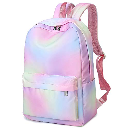 Preisvergleich Produktbild Schulrucksack Mädchen Teenager, Rucksack Schule Schultasche Schulranzen Kinder (Regenbogen)