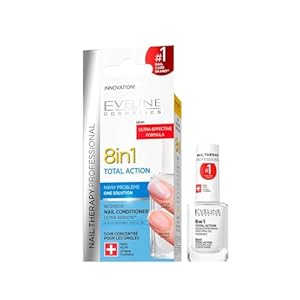 Eveline Cosmetics 8in1 Total Action Concentrated Hardening and Strengthening Nail Conditioner, 12 ml (Packaging may vary)