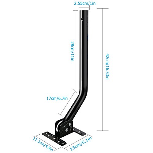 Vansky Adjustable Attic Antenna Mount - Outdoor TV Antenna Mounting Pole Universal Mount Brackets - Easy Installation, Solid Structure, Weather Proof (1in Diameter Mount Pipe)