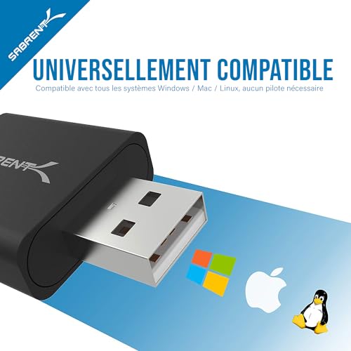 Carte Son Externe USB vers Jack 3.5mm compatible PC Mac PS4 PS5