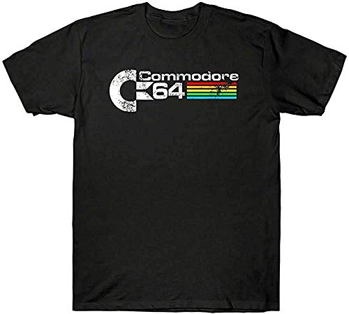  Commodore 64 C64 T-Shirt Graphic Top Printed Tee Shirt for Mens Black3XL