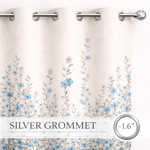 Image of STITCHNEST 'Florea Series' Premium Satin Room Darkening Curtains 7 Feet Long Set of 1 | Door Curtain 7 x 4 Feet | Blocks 70-80% Light | Ideal for Bedroom, Living Room & Home Decor