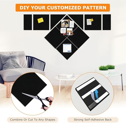 Image of Axmon Notice Board for Home | 6 Pcs | Bulletin Board | Vision Board for Manifestation | Self-Adhesive Wall Boards | Message Board for Notes, Keys, Photos, Schedules for Office, Kitchen, Home |