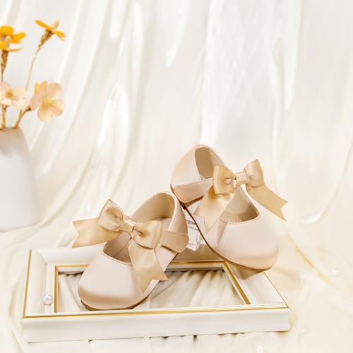 Image of PHIRAMIN Tollder Girl Dress Shoes - Little Girl Ballet Flats for Wedding Party