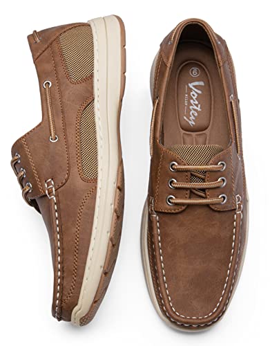 Vostey Men's Loafers & Slip-Ons 3-Eye Boat Shoes Men Comfortable Casual Loafers For Men (Bmy3005 Darkbrown 9) #TOP2