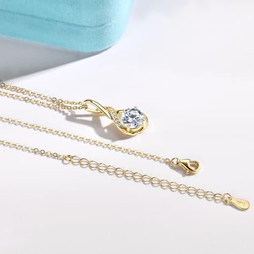 2CT Infinity Moissanite Pendant Necklace D Color VVS1 925 Sterling Silver Trendy Infinity Knot Necklace for Women Mom Wife3